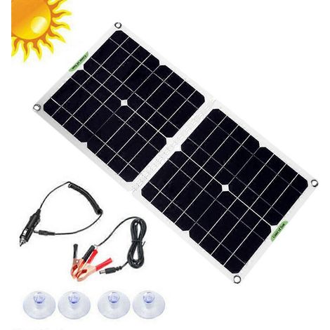 Chargeur Solaire Pliable 12V 5V USB - Panneaux Énergie Outils Survie - Sans Contrôleur (1/4)