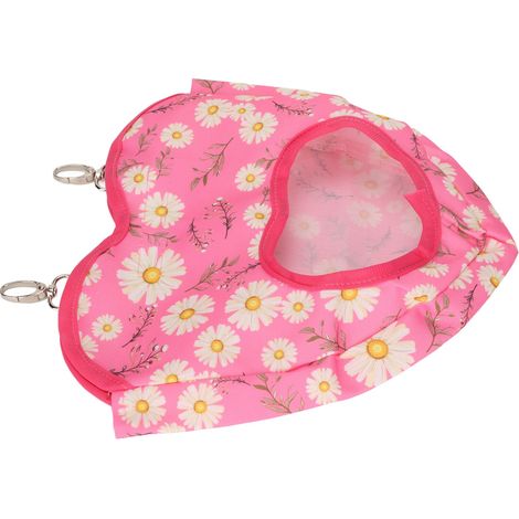 Sac à manger suspendu pour lapins, grande capacité, motif marguerite, rose, en forme de cœur, pour petits animaux (1/5)