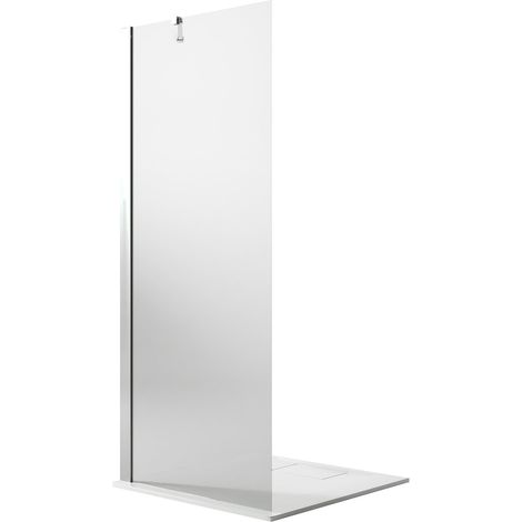 Parete doccia vetro trasparente con trattamento anticalcare h 190 mod. Walk In Flip 17 cm (1/5)