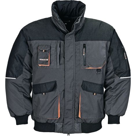 Giacca da pilota taglia XL grigio scuro/nero/arancione