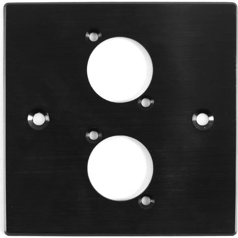 Plaque Murale Aluminium 2 Trous Série D - 86x86mm - Noir - Compatible Neutrik HDMI USB RJ45 (1/5)