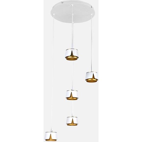 Plafon Domenica 5 X Gx53 Blanco/oro 45w 4000k 4000lm Bombillas Incluidas Regx38x38cm
