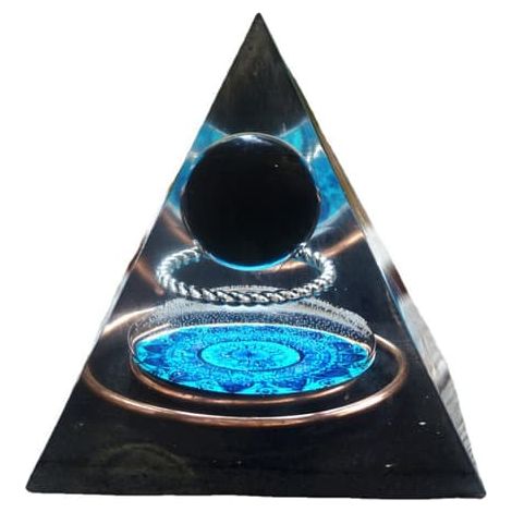 KLVGTIFS PU - Pyramide d'orgonite, boule d'obsidienne, cadeau, pyramide d'orgonite nubienne pour la réussite, pyramide de cristal de guérison, pierre de guérison, protection Reiki (1/4)