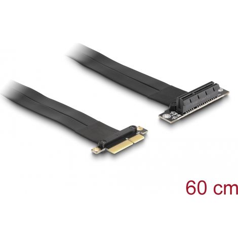 Delock Tarjeta elevadora PCI Express x4 macho a ranura x4 con Ã¡ngulo de 90Â° con cable 60 cm