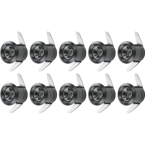 Spot Encastrable LED 1 W - 10 Pièces - Tension Universelle 90-265 V AC - Pour Vitrine Cuisine Escalier Placard - IP20