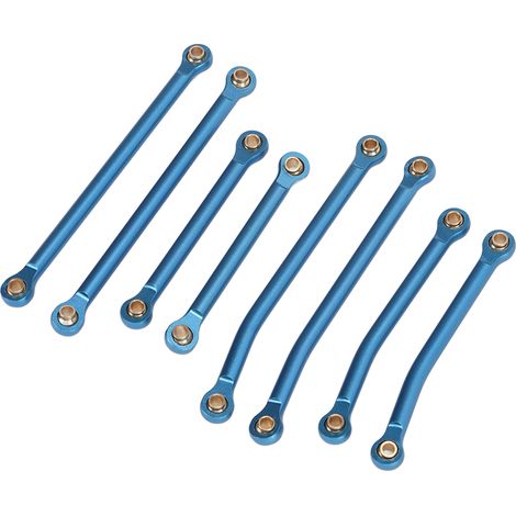 Kit de biellettes de direction en alliage d'aluminium pour voiture RC Traxxas 1/18 TRX4M (bleu). Biellettes légères et à grand dégagement. (1/5)