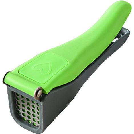 Prensa de ajos de acero inoxidable，Molinillo de ajos manual，Preparación de comidas，Instrumento de alta eficiencia，Verde grisáceo (1/5)