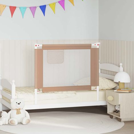Barrière de lit pour enfant, taupe, 100 x 25 cm, tissu