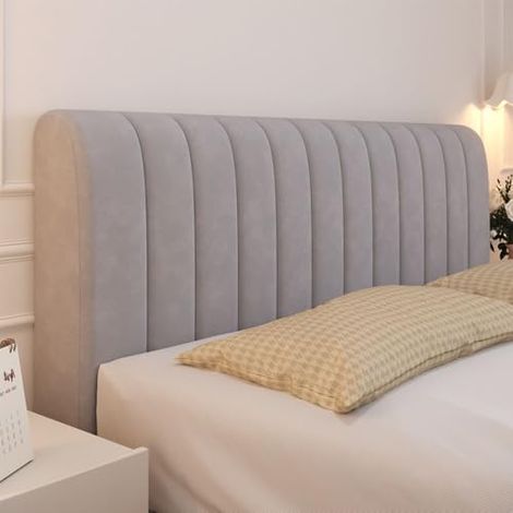 Housse de tête de lit style nordique, couleur unie, 160 cm, gris clair