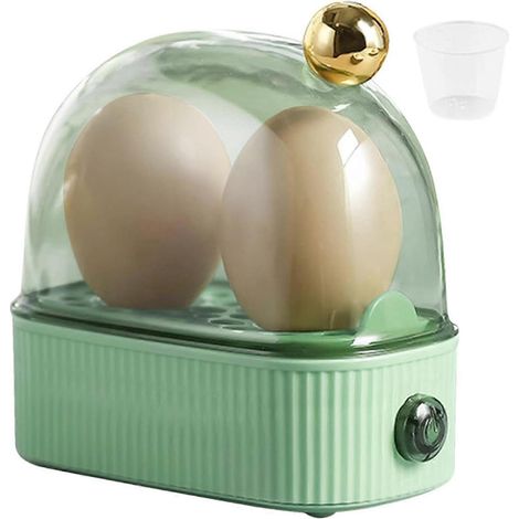 Cuiseur à œufs électrique, chauffage rapide, arrêt automatique, finition verte, mini cuiseur vapeur compact pour la cuisine maison.-AquaForge (1/5)