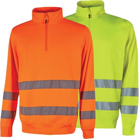Felpa Alta Visibilita Mezza Zip UPower Felis Arancio 5XL