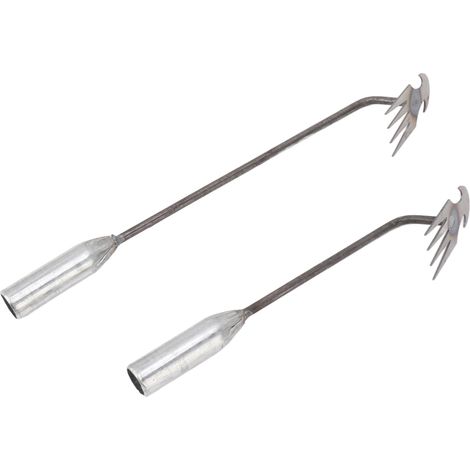 2 Pièces Arrache-mauvaises herbes 4 Dents Désherbeur Double Usage Outil de Jardinage Manuel Agricole (1/5)