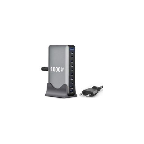 GaN III Max PD140W/1000W QC20W Chargeur rapide pour ordinateur portable (8C + 2A) Compatible avec MacBook Pro/Air, Pad, iPh0ne, HP, Galaxy S25, etc (1/5)