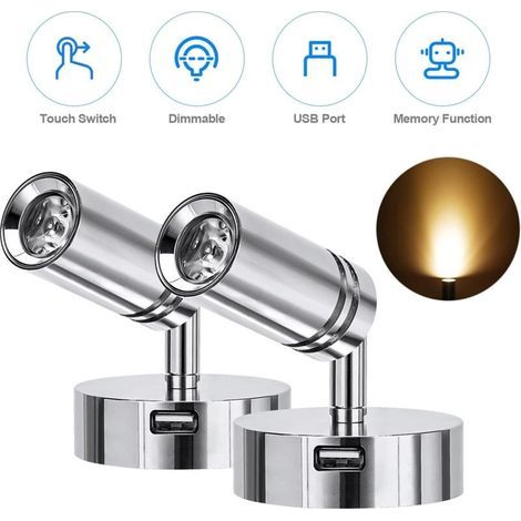 Portable Lantern, 12V LED Ceiling Spotlight Reading Light, 3W LED Indoor Adjustable Touch Switch Warm Light for RV Boat Truck (1 Pack) (1/5)