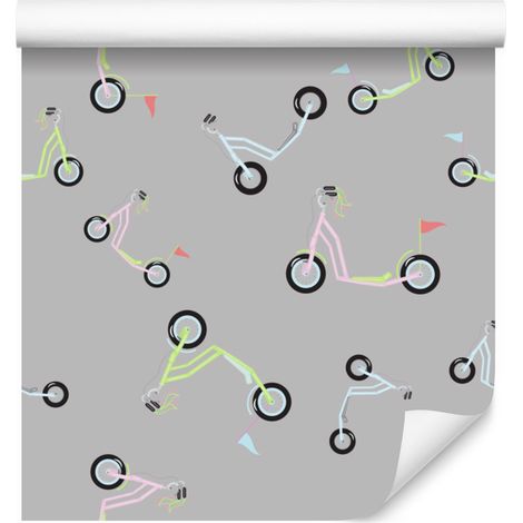 Papel pintado de scooters de colores para salón y dormitorio, 50x1000 cm (1/5)