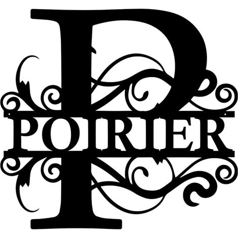 Initials - Iron Wall Ornament - 21 Letters - Black Metal Sign - Indoor Outdoor Decor - 25.4 Cm - 1 Piece (1/5)