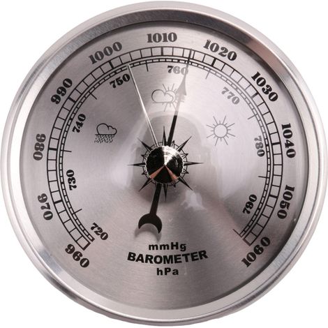 Barómetro mecánico con aguja metálica para montaje en pared interior, esfera de 7,5 cm, higrotermómetro para el hogar y la oficina. (1/5)