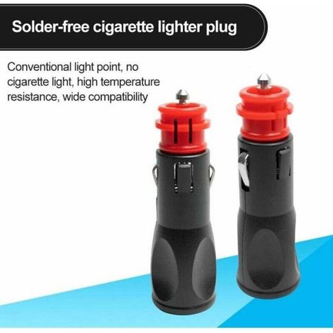 Prise Allume-Cigare Mâle - 12 V / 24 V Universel - Pour Voiture Moto Camion Tout-Terrain - 2 Pièces (1/5)