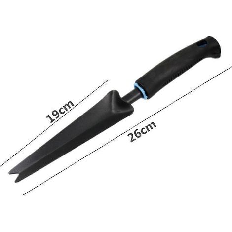 Désherbeur à main fourchu en acier au carbone, outil de jardin pour enlever les mauvaises herbes, noir (1/5)