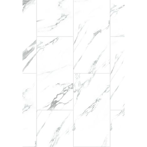 Mexen Glacier White Vinylböden 610 x 305 mm LVT Dryback 2,5 mm, Unterlage, 4 V-Fuge, Jazz White - F1451-0610-305-255-4V1-01 (1/2)