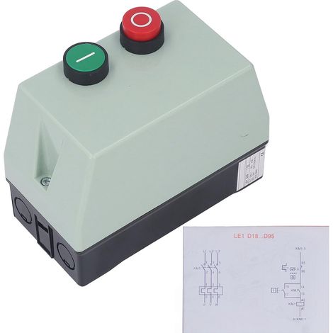 Démarreur de Moteur électrique Magnétique, étanche IP55 monophasé 2,2 KW 3 220 230 V, Démarreur de Moteur triphasé, Interrupteur de Commande de Démarrage du Moteur, pour (1/5)