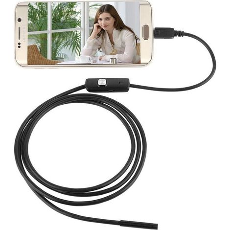 Cordon souple de 5,5 mm à 2 m USB Endoscope, caméra HD 2 en 1 USB Inspection Caméra endoscope pour Android (1/4)