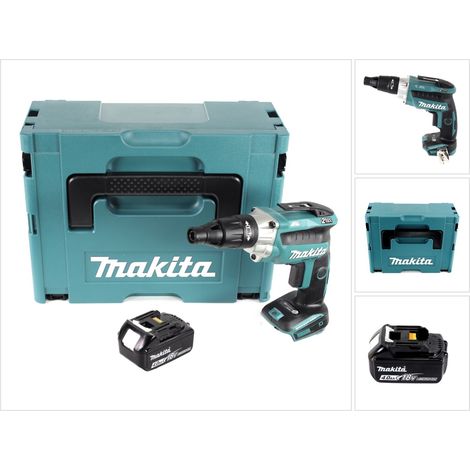 Makita DFS 251 M1J Visseuse pour cloisons sèches 18 V Brushless + 1x batterie 4,0 Ah + Makpac - sans chargeur