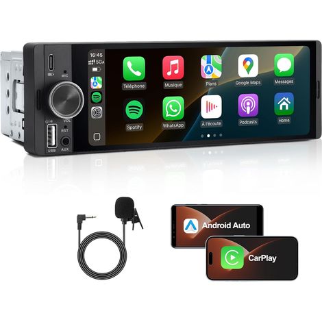 Autoradio 1 DIN, CarPlay Voiture (1/5)