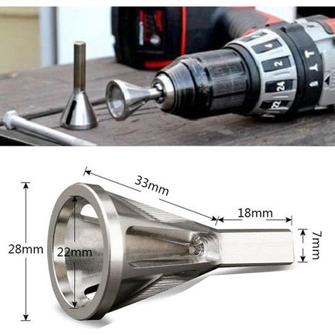 Set di 2 utensili per sbavatura per smussatura esterna, utensili per sbavatura per foratura di acciaio inossidabile, strumenti per la rimozione di danni da acciaio inossidabile, adatti per bulloni di  (1/4)