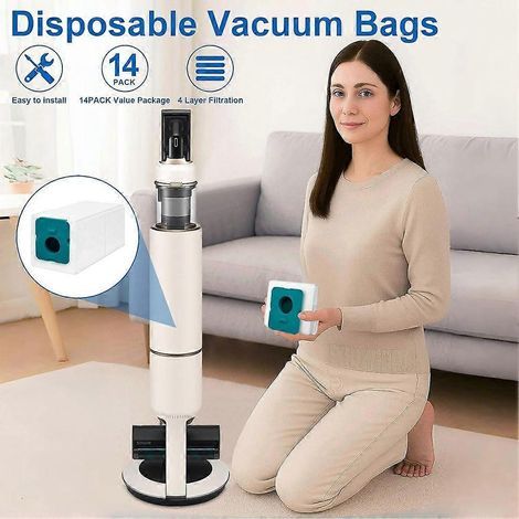Lot de 13 sacs d'aspirateur pour Samsung Bespoke Jet VCA-ADB95, VCA-ADB9/VCA-ADB952 (sacs de rechange) (1/4)