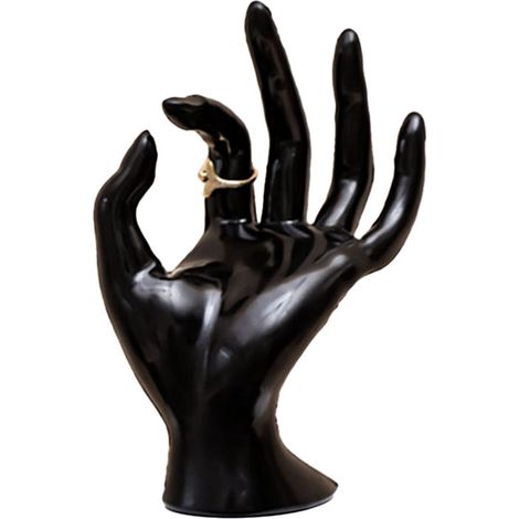 Présentoir à bijoux élégant en forme de OK, porte-bagues, pour la maison, les bijouteries et les expositions, noir (1/5)