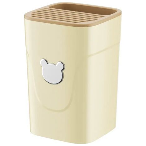 Porte-couteaux, support à couteaux, boîte à couteaux, porte-baguettes, rangement de cuisine, porte-ustensiles de cuisine, égouttoir à vaisselle multifonctionnel (Beige) (1/4)