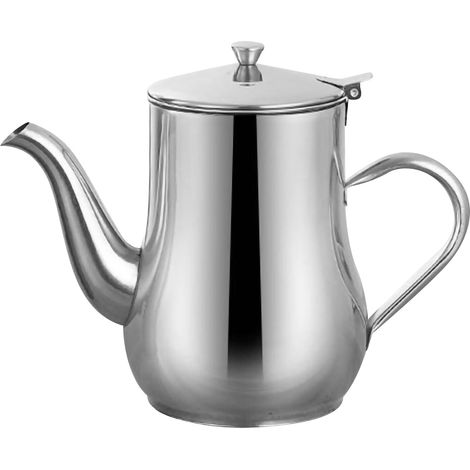 Bidon d'huile multifonction en acier inoxydable, étanche et résistant à la chaleur, pouvant également servir de bouteille à huile ou de vinaigre pour la cuisine, 70 oz (avec filtre). (1/5)