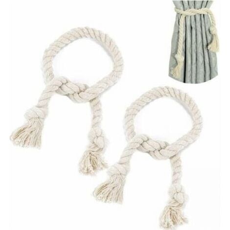 (2Pcs) Embrasse à Rideau Corde en Chanvre,pour Rideau de Maison Salon Chambre Bureau (1/5)