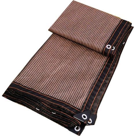 Filet d'ombrage, Filet anti chaleur Filet D'ombrage Bache Pour Pergola, 85% Renforce ÉPaissir Voile Ombrage, Filet Coupe-Vent avec Oeillets,pour La Couverture VéGéTale, Brun, 1x2m (1/5)