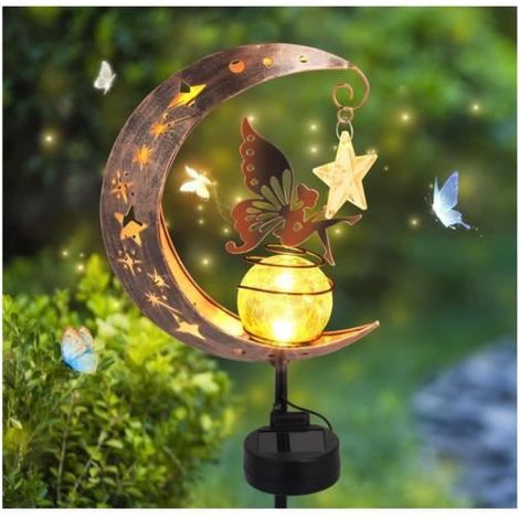 Lumière Solaire Extérieure - Lune - LED - Boule de Verre - Blanc (1/4)