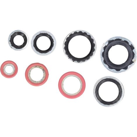 Kit de 40 joints toriques pour système de climatisation, comprenant des rondelles d'étanchéité pour port de compresseur. (1/5)