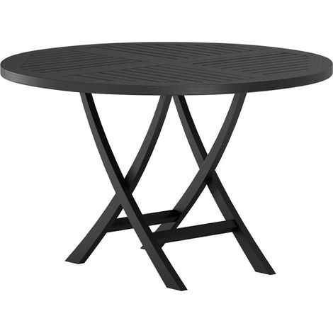 Table de Jardin Ronde "Kenya" 120cm Noir