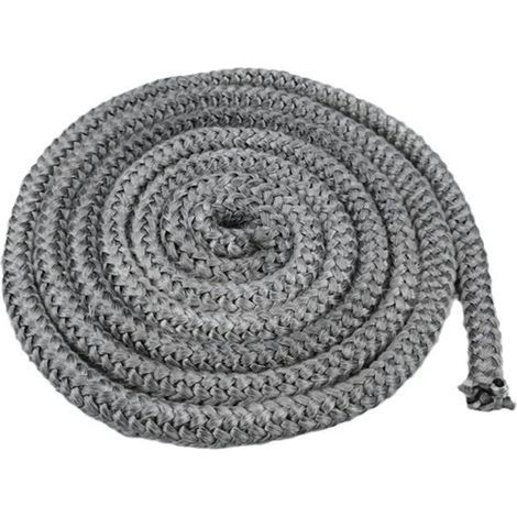 Joint Tressé pour Insert et Poêle 6mm x 4m, Joint d'Étanchéité en Fibre de Verre Remplacement,Joint Insert Cheminée pour Poele a Bois, Cheminée, Chaleur (1/4)