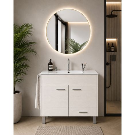 Mobile bagno con lavabo ORIGENBATH SAMOS senza specchio 60x35 cm bianco nordico (1/5)
