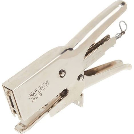 Rapesco 1169 Cucitrice a Pinza per Alti Spessori HD-73, Utilizza Punti Tipo 73/6-12 mm, Cromata (1/5)