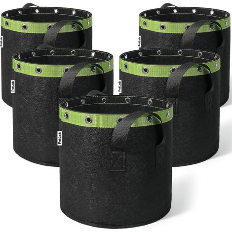 Filiyano-Sacs de plantation en tissu, lot de 5, sacs de plantation non tissés avec poignées pour tomates, pommes de terre (11L5) (1/4)