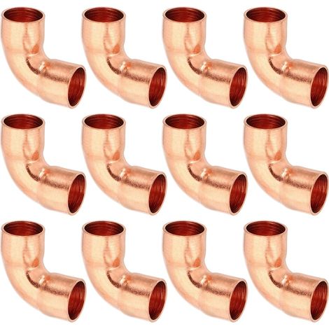 6pcs Raccord Coudé en Cuivre pour Tuyaux Gaz, 8mm Tuyau d'Arrosage Durite Essence, Raccords Tuyauterie à Pression HVAC Climatisation Plomberie, Épaisseur 0.8mm - 3/8" (1/5)