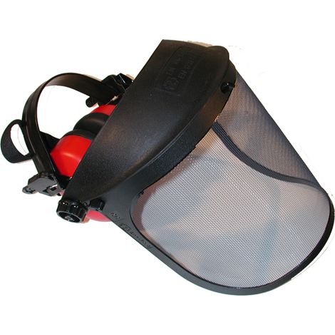 Visiere protection grillagée + oreillettes anti-bruit (1/2)