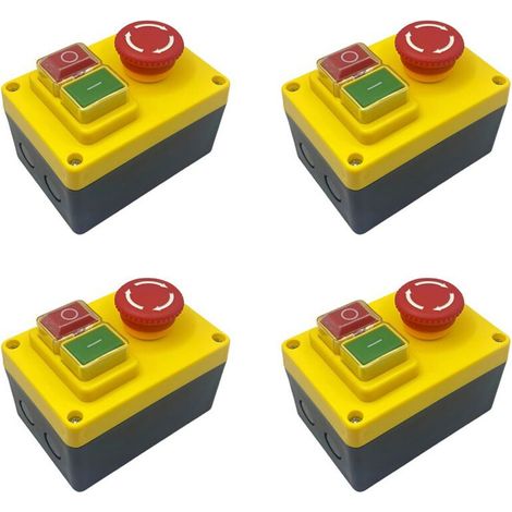 Adecuado para cuatro interruptores pulsadores electromagnéticos KJD17D de 250 V y 16 A, utilizados como interruptores de parada de emergencia para herramientas y equipos eléctricos.