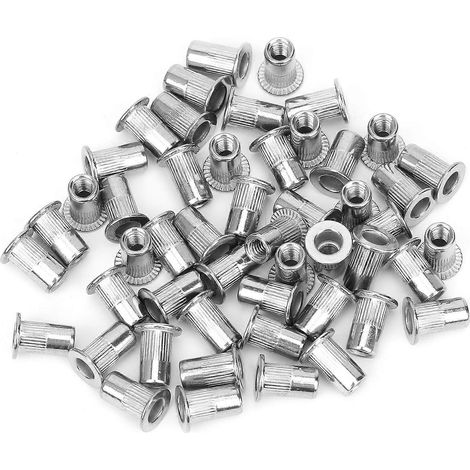 50 écrous à sertir en acier inoxydable M4 - Quincaillerie de fixation industrielle (1/2)