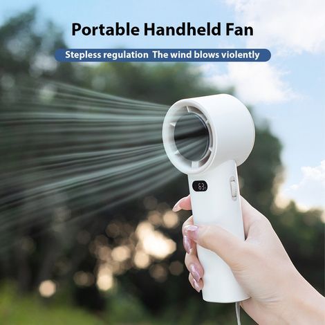 Portable USB Rechargeable Fan with LED Display, 100 Speeds, Lightweight and Compact for Office, Travel or Outdoor Use (1/5)