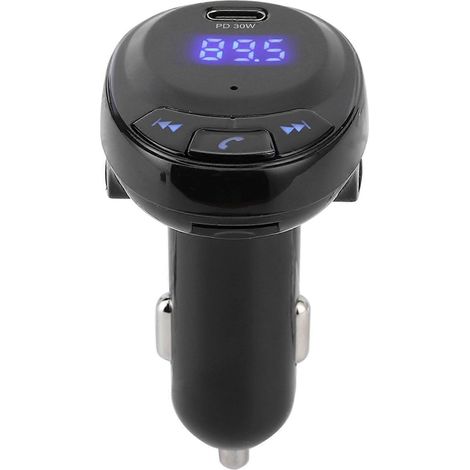 BT09 12V Bluetooth-Funk-FM-Transmitter MP3-Player Typ C Schnellladefunktion PD 30W Kfz-Ladegerät