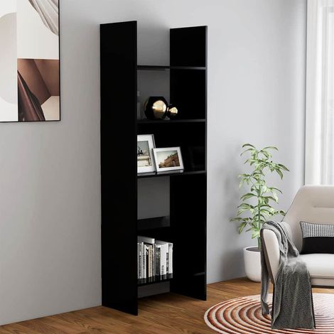 803408 vidaXL Book Cabinet Black 60x35x180 cm Engineered Wood (1/5)