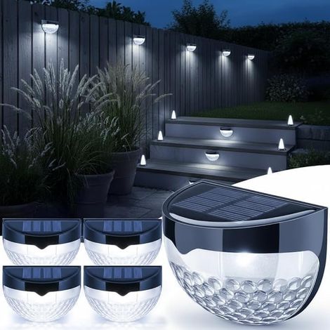 Lampes Solaires Extérieur, Lot de 4 – Spots Solaires Étanches Sans Fil avec Capteur Crépusculaire du Crépuscule à l’Aube, Éclairage Extérieur pour Allée, Jardin, Patio, Terrasse et Clôture (1/5)